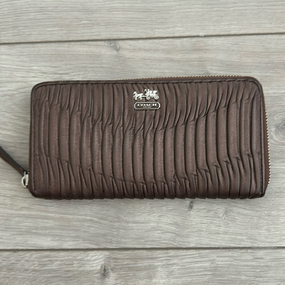 Coach Brown Textured Wallet